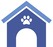 Purple dog house icon