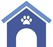 Purple dog house icon